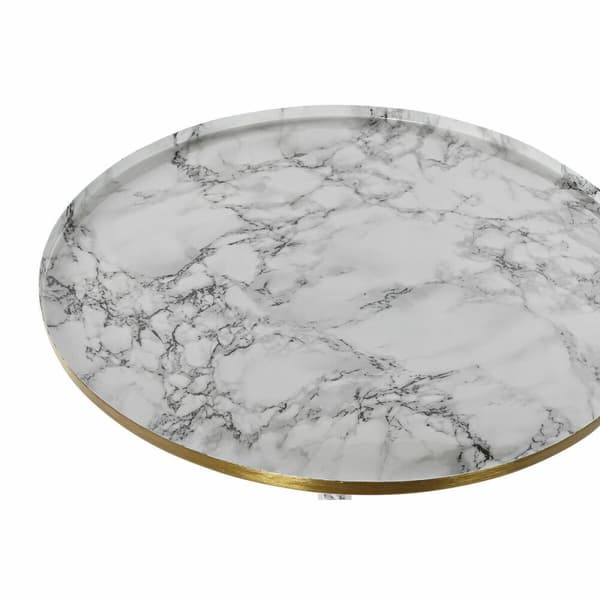 Pieni sivupöytä DKD Home Decor Valkoinen Kullattu 51 x 51 x 51 cm
