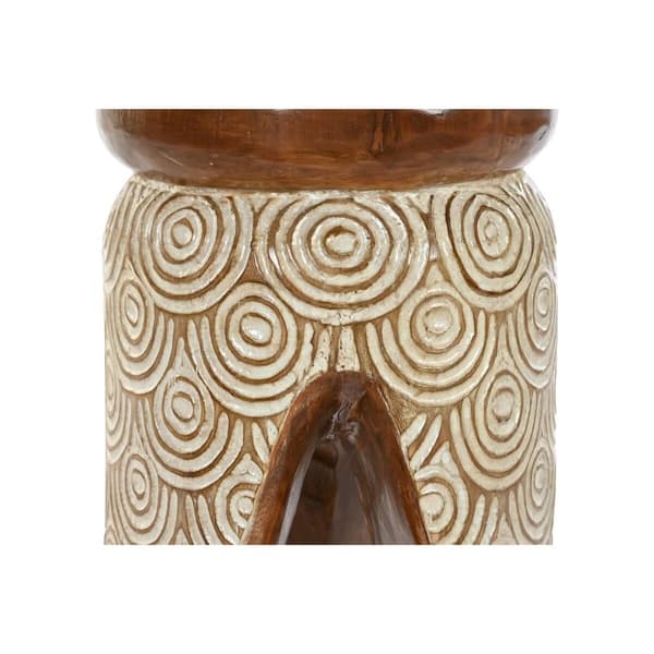 Sivupöytä DKD Home Decor Luonnollinen Valkoinen Albasiapuu (29 x 29 x 49 cm) (30 x 30 x 50 cm)