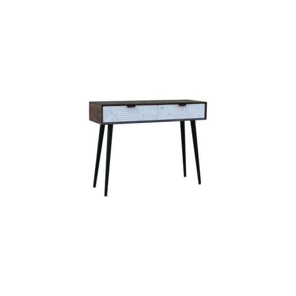 Hallipöytä DKD Home Decor Valkoinen Musta Wengue 105 x 35 x 77 cm