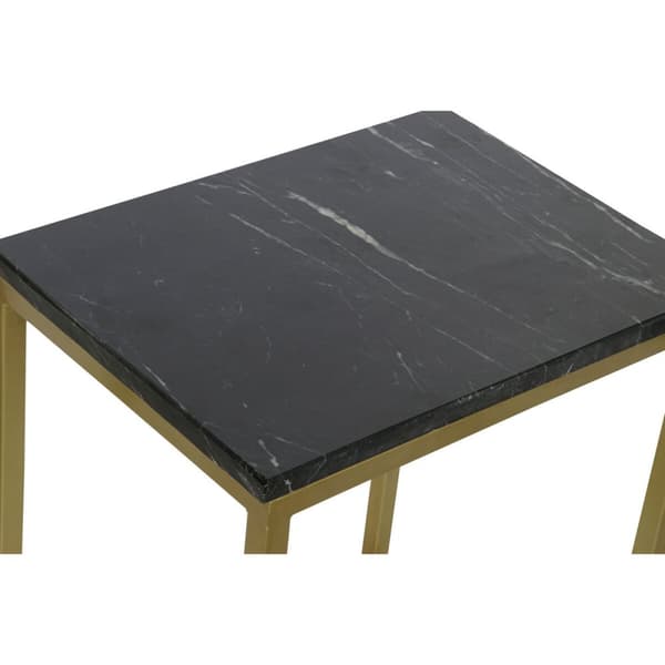 Set of 3 tables DKD Home Decor Musta Kullattu 50 x 35 x 60 cm