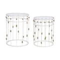 Pikkukuva 1 / 3: Set of 2 tables Home ESPRIT Valkoinen Kullattu 42 x 42 x 55 cm