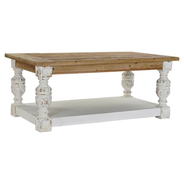 Sidobord DKD Home Decor Gran Aluminium Vit Ljusbrun 120 x 70 x 50 cm Trä MDF