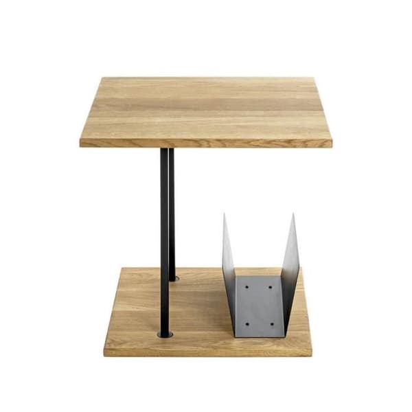 Sidobord & tidningsställ “Pika” 45cm Ek & Svart