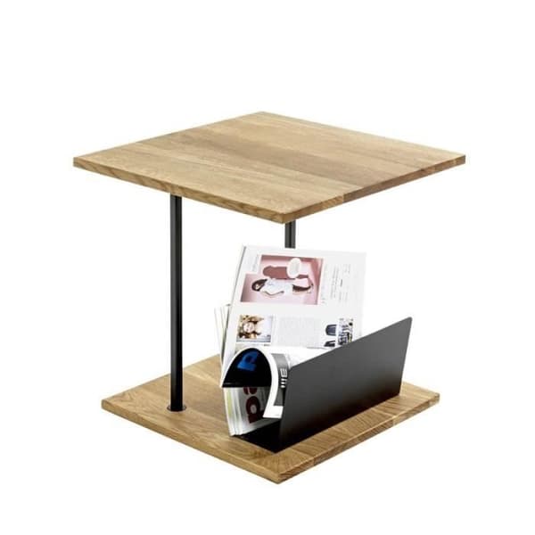 Sidobord &amp; tidningsställ “Pika” 45cm Ek &amp; Svart