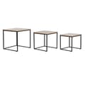 Miniatyrbilde 1 av 4: Sett med 3 bord DKD Home Decor Svart Metall 45 x 45 x 45 cm Tre MDF
