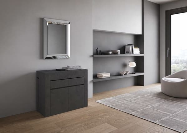 Konsol förlängningsbar - Itamoby - Evolve - 90x42 cm - 302 cm - 12 platser - Antracit