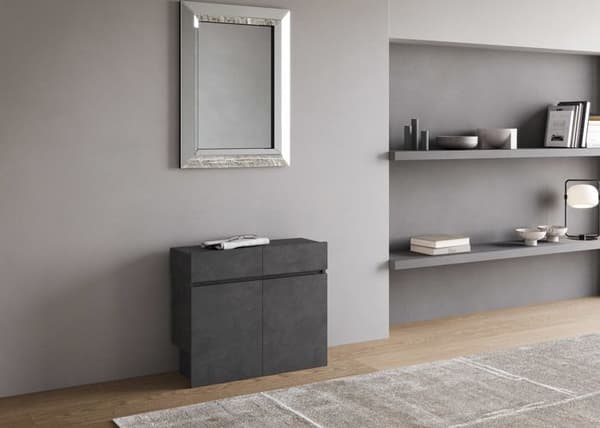 Konsol förlängningsbar - Itamoby - Evolve - 90x42 cm - 302 cm - 12 platser - Antracit