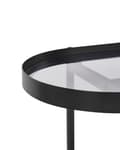 Miniatyrbillede 5 af 7: Konsolbord Sort med glasplade Lyst træ Metalramme Hylde Wienerflette Moderne Stil
