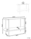 Miniatyrbillede 3 af 6: Konsolbord Guld med glasplade Lyst træ og metalramme Hylde Moderne design