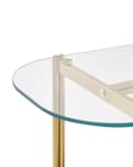 Miniatyrbillede 5 af 6: Konsolbord Guld med glasplade Lyst træ og metalramme Hylde Moderne design