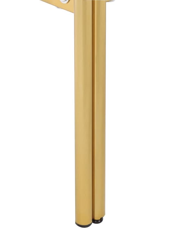 Konsolbord Guld med glasplade Lyst træ og metalramme Hylde Moderne design