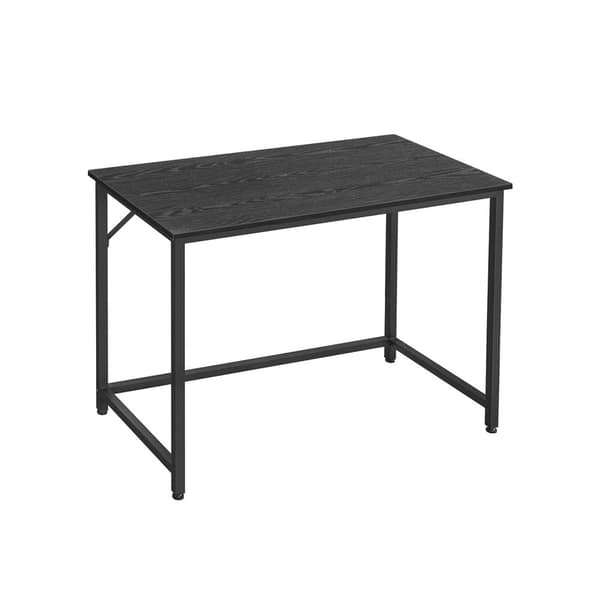Rootz Black Skrivebord - Spånpladebord - Stålben - Stort kontorbord - 50cm x 100cm x 75cm - Robuste og elegante hjemmekontormøbler
