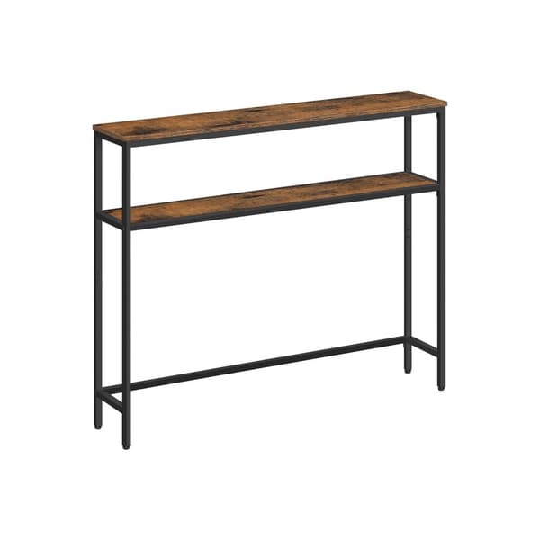 Rootz Vintage brun-sort konsolbord - spånpladestål - sidebord - rustik stil - 20 cm x 100 cm x 80 cm