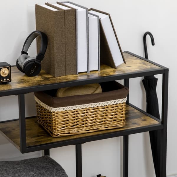 Rootz Industrial Console Bord - Entrébord - Rustik Brun Sort Hall Bord - Stålspånplade - 99,6 cm x 33,6 cm x 74 cm