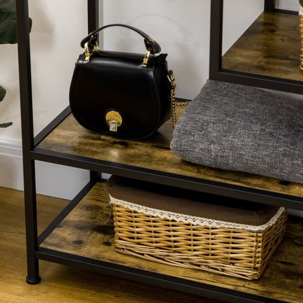 Rootz Industrial Console Bord - Entrébord - Rustik Brun Sort Hall Bord - Stålspånplade - 99,6 cm x 33,6 cm x 74 cm