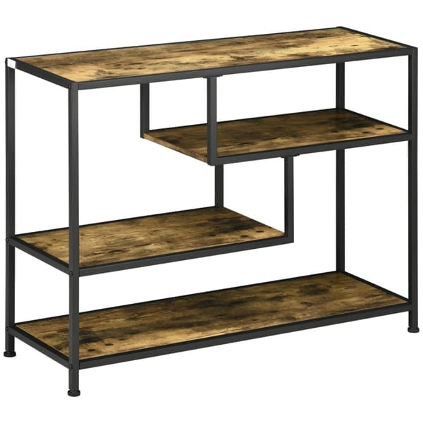 Rootz Industrial Console Bord - Entrébord - Rustik Brun Sort Hall Bord - Stålspånplade - 99,6 cm x 33,6 cm x 74 cm