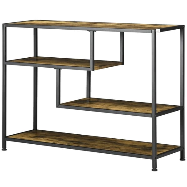Rootz Industrial Console Bord - Entrébord - Rustik Brun Sort Hall Bord - Stålspånplade - 99,6 cm x 33,6 cm x 74 cm