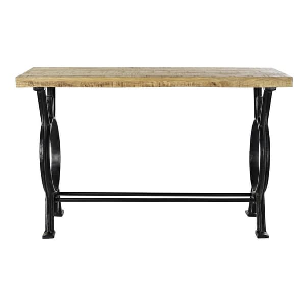 Sivupöytä DKD Home Decor Luonnollinen Musta Metalli Vintage Mangopuu teollinen (120 x 45 x 76 cm)