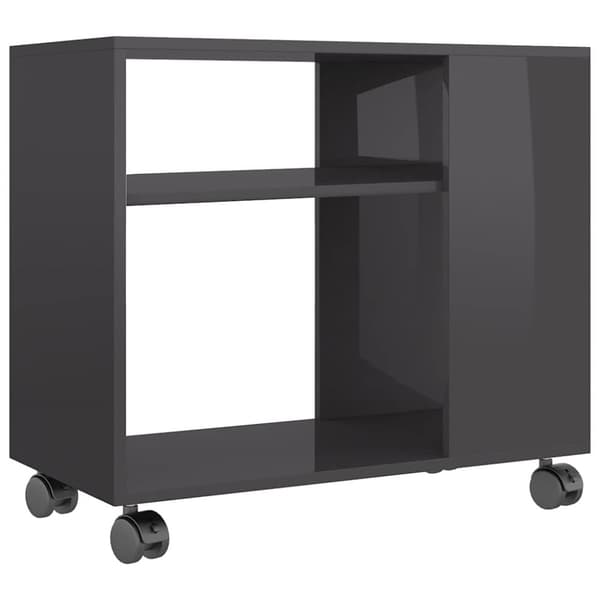 Sidobord grå högglans 70x35x55 cm konstruerat trä