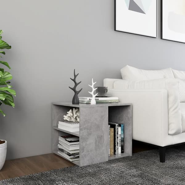 Sidobord betonggrå 50x50x45 cm konstruerat trä