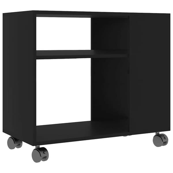 Sidobord svart 70x35x55 cm konstruerat trä