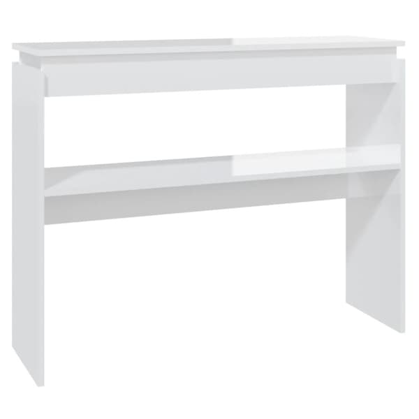 Konsolbord vit högglans 102x30x80 cm konstruerat trä
