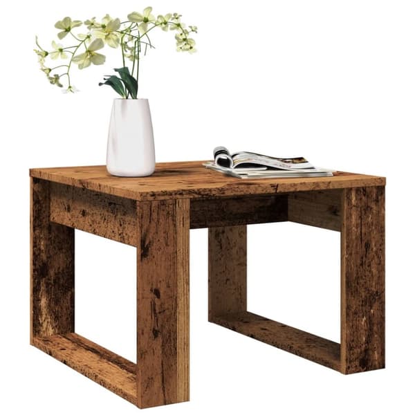Sidobord åldrat trä 50x50x35 cm konstruerat trä