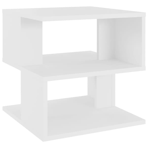 Sidobord vit 40x40x40 cm konstruerat trä