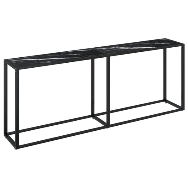 Konsolbord svart marmor 200x35x75,5 cm härdat glas