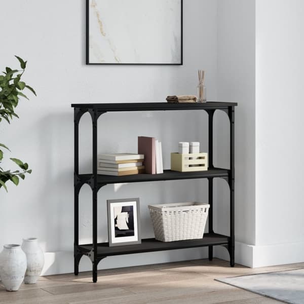 Konsolbord svart 75x22,5x75 cm konstruerat trä