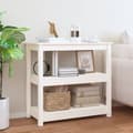 Miniatyrbild 1 av 2: Konsolbord vit 80x40x74 cm massiv furu