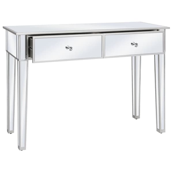 Konsolbord spegel MDF och glas 106,5x38x76,5 cm