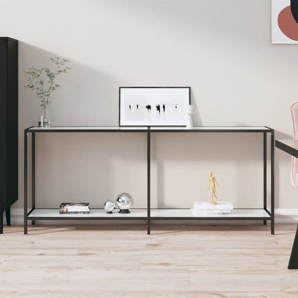 Konsolbord vit 180x35x75,5 cm härdat glas