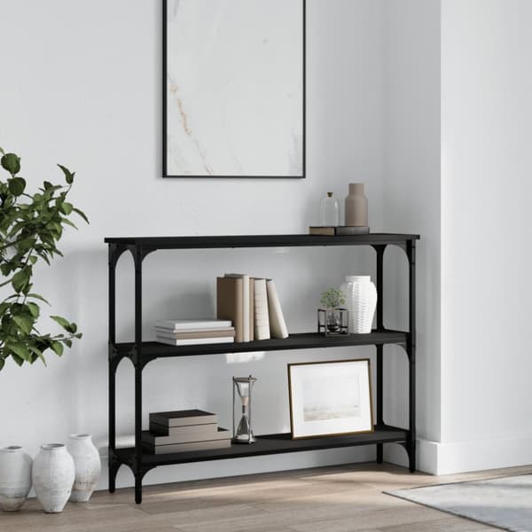 Konsolbord svart 100x22,5x75 cm konstruerat trä