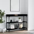 Miniatyrbild 1 av 2: Konsolbord med hyllor svart 100x30x80 cm