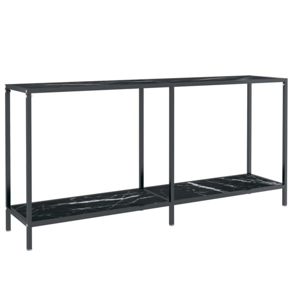 Konsolbord svart 160x35x75,5 cm härdat glas
