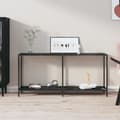 Miniatyrbild 1 av 2: Konsolbord svart 160x35x75,5 cm härdat glas