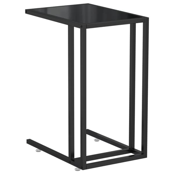 Sidobord till datorbord svart 50x35x65 cm härdat glas