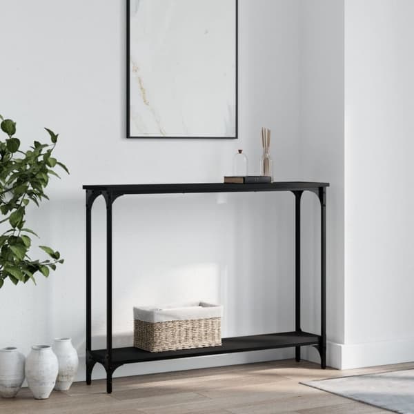 Konsolbord svart 100x22,5x75 cm konstruerat trä