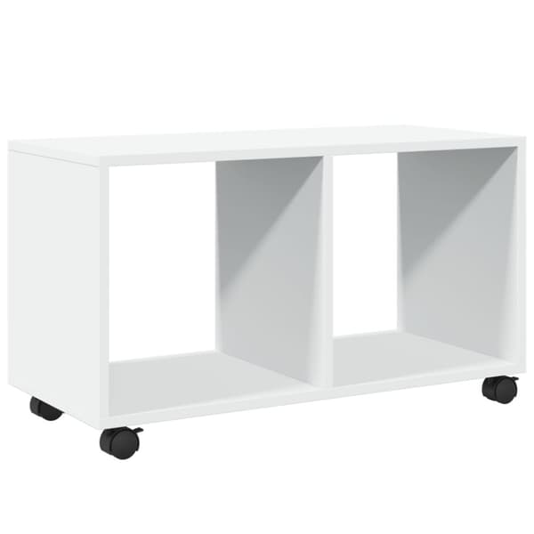 Skåp med hjul vit 72x33x42,5 cm konstruerat trä