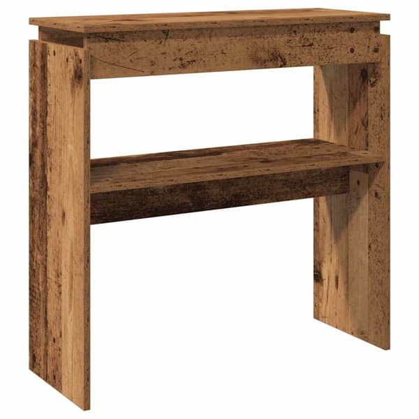 Konsolbord åldrat trä 80x30x80 cm konstruerat trä