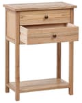 Miniatyrbillede 5 af 10: Konsolbord i lyst naturtræ 74 cm 2 skuffer Hylde Gangmøbler Rustikt design moderne
