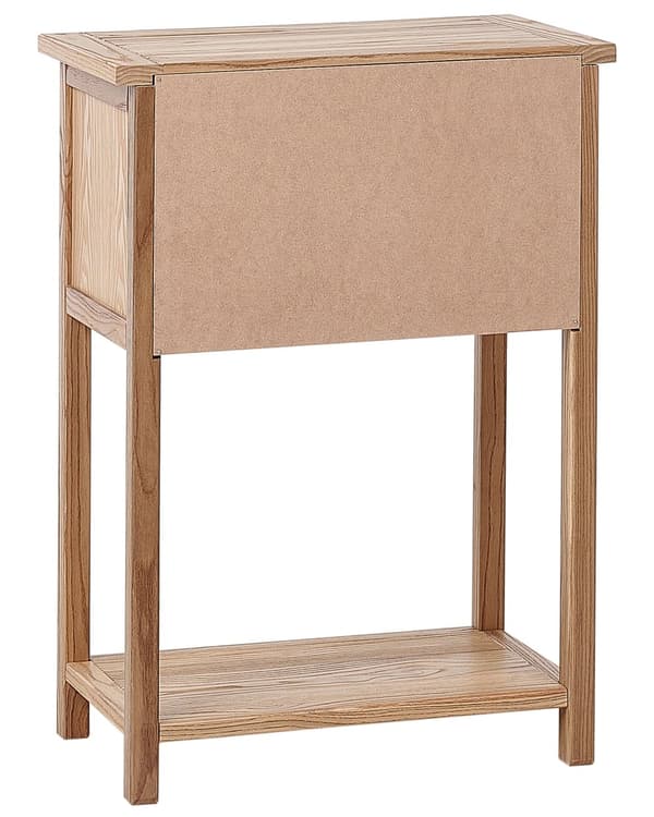 Konsolbord i lyst naturtræ 74 cm 2 skuffer Hylde Gangmøbler Rustikt design moderne