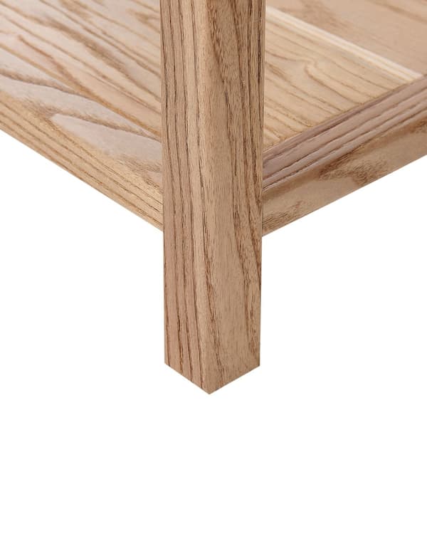 Konsolbord i lyst naturtræ 74 cm 2 skuffer Hylde Gangmøbler Rustikt design moderne