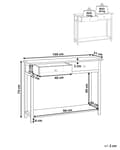 Miniatyrbillede 3 af 10: Konsolbord i lyst naturtræ med 2 skuffer Hylder Entremøbel Rustik Design moderne