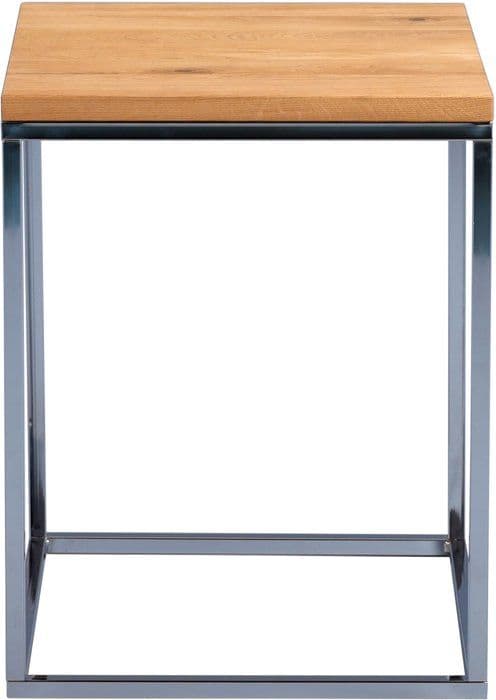 M2 kollektion - 592636 - Ralf Sidobord, Metallkrom Sauvage massiv ekolja, 40 x 40 x 52 cm