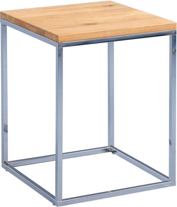 M2 kollektion - 592636 - Ralf Sidobord, Metallkrom Sauvage massiv ekolja, 40 x 40 x 52 cm