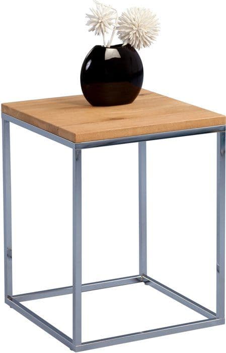 M2 kollektion - 592636 - Ralf Sidobord, Metallkrom Sauvage massiv ekolja, 40 x 40 x 52 cm