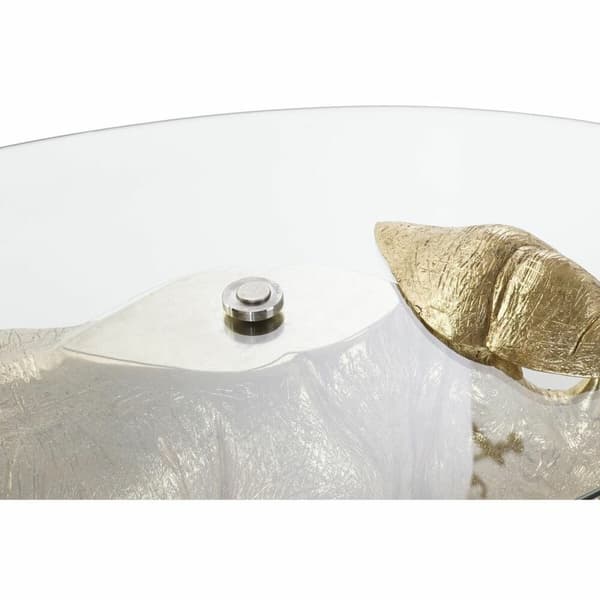 Sidobord DKD Home Decor Transparent Gyllene Harts Glas 100 x 60,5 x 46 cm