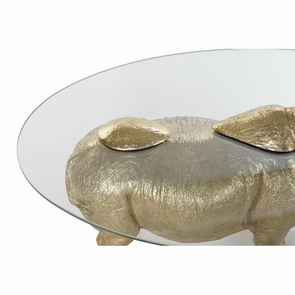 Sidobord DKD Home Decor Transparent Gyllene Harts Glas 100 x 60,5 x 46 cm